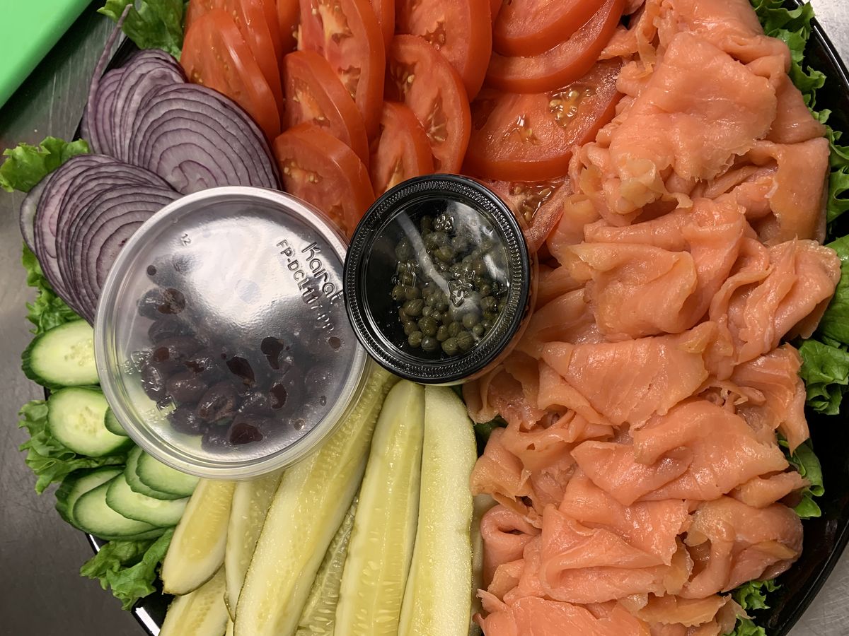 Nova lox platter with capers and onions