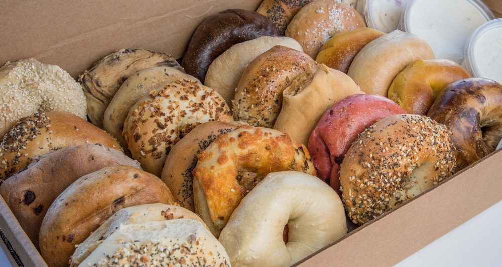 Box of assorted bagels