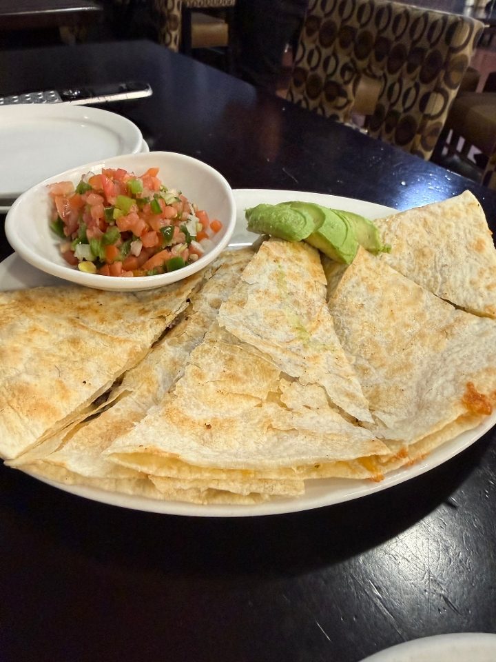 Quesadilla wedges with salsa