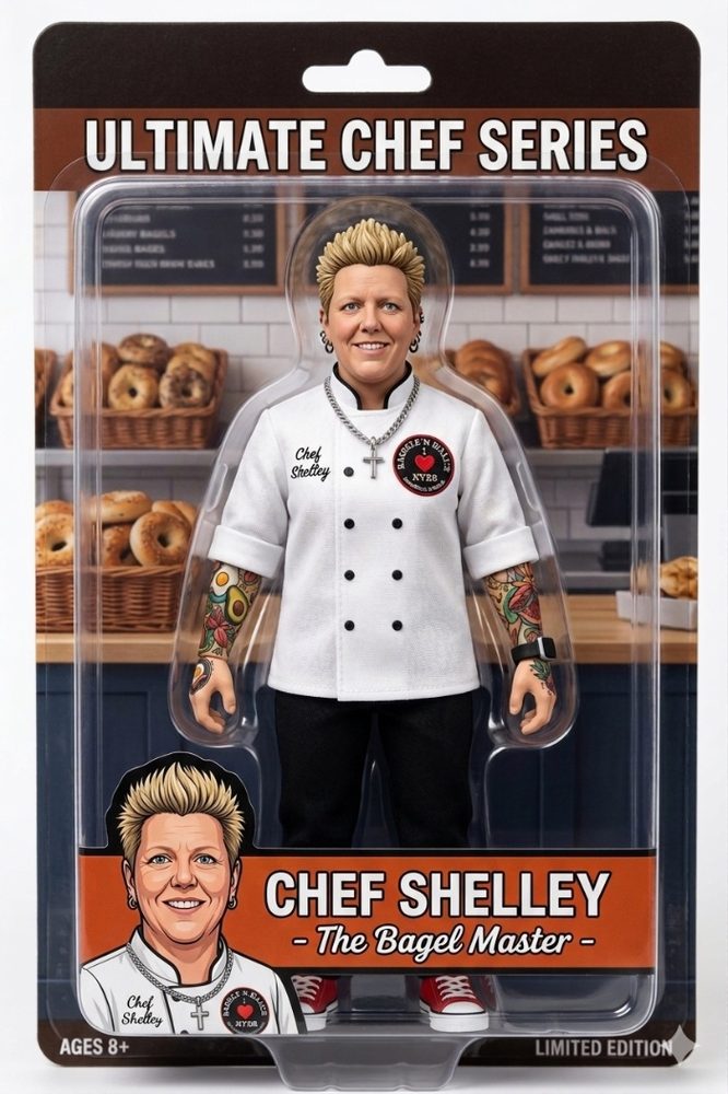 Chef Shelley as an Ultimate Chef Series action figure, The Bagel Master