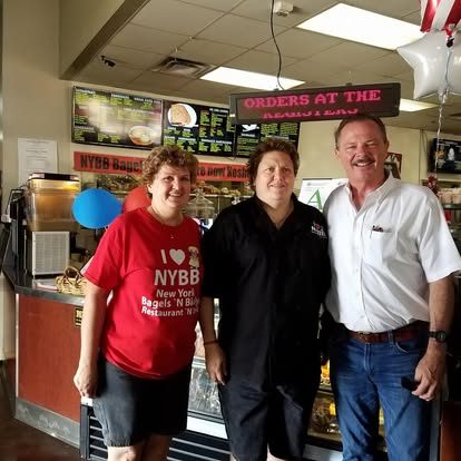 Scottsdale Mayor Jim Lane with the NYBB crew at the front counter