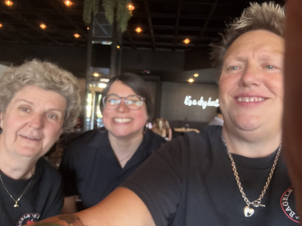 Ruth, a team member, and Shelley taking a selfie