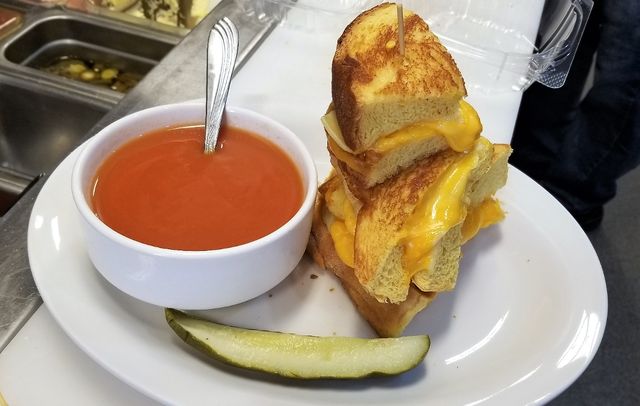 Grilled Cheese Stack & Tangy Tomato Soup