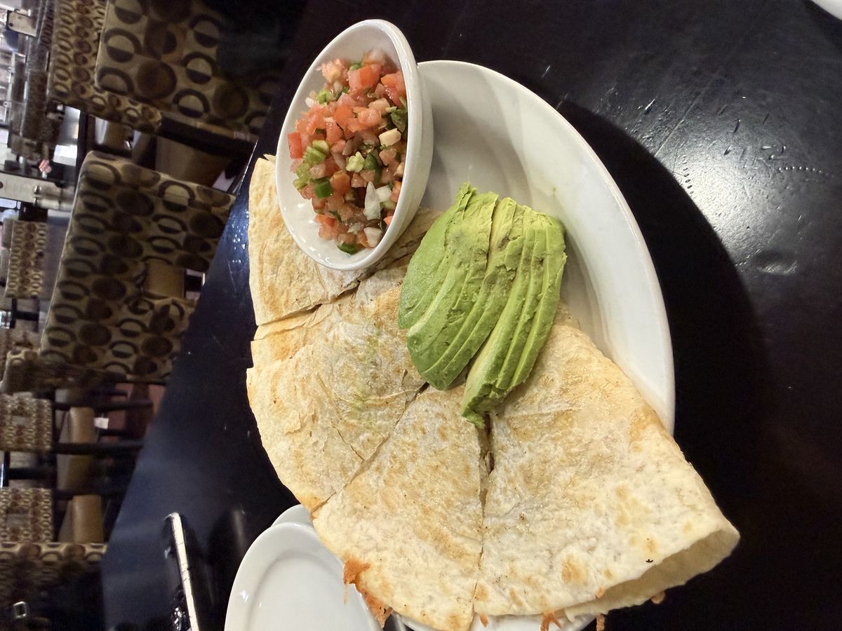 Quesadilla with avocado and pico de gallo
